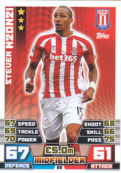 Steven Nzonzi Stoke City 2014/15 Topps Match Attax #58